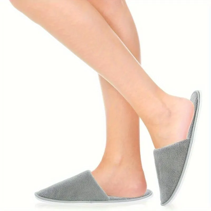 6-9 Pairs Spa Slippers, Non Slip Disposable Slippers For Guest, Washable Reusable, Which Can Be Used As Women Men, House, Indoor, Bathroom, Bedroom, Hotel, Bride Slippers