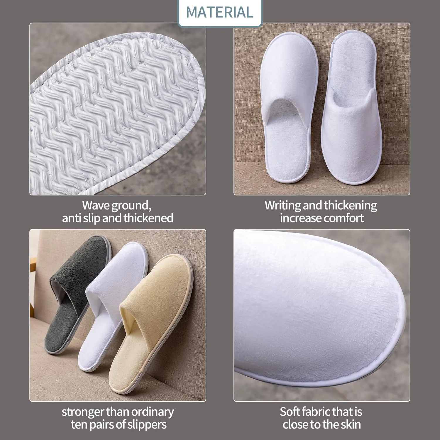 6-9 Pairs Spa Slippers, Non Slip Disposable Slippers For Guest, Washable Reusable, Which Can Be Used As Women Men, House, Indoor, Bathroom, Bedroom, Hotel, Bride Slippers