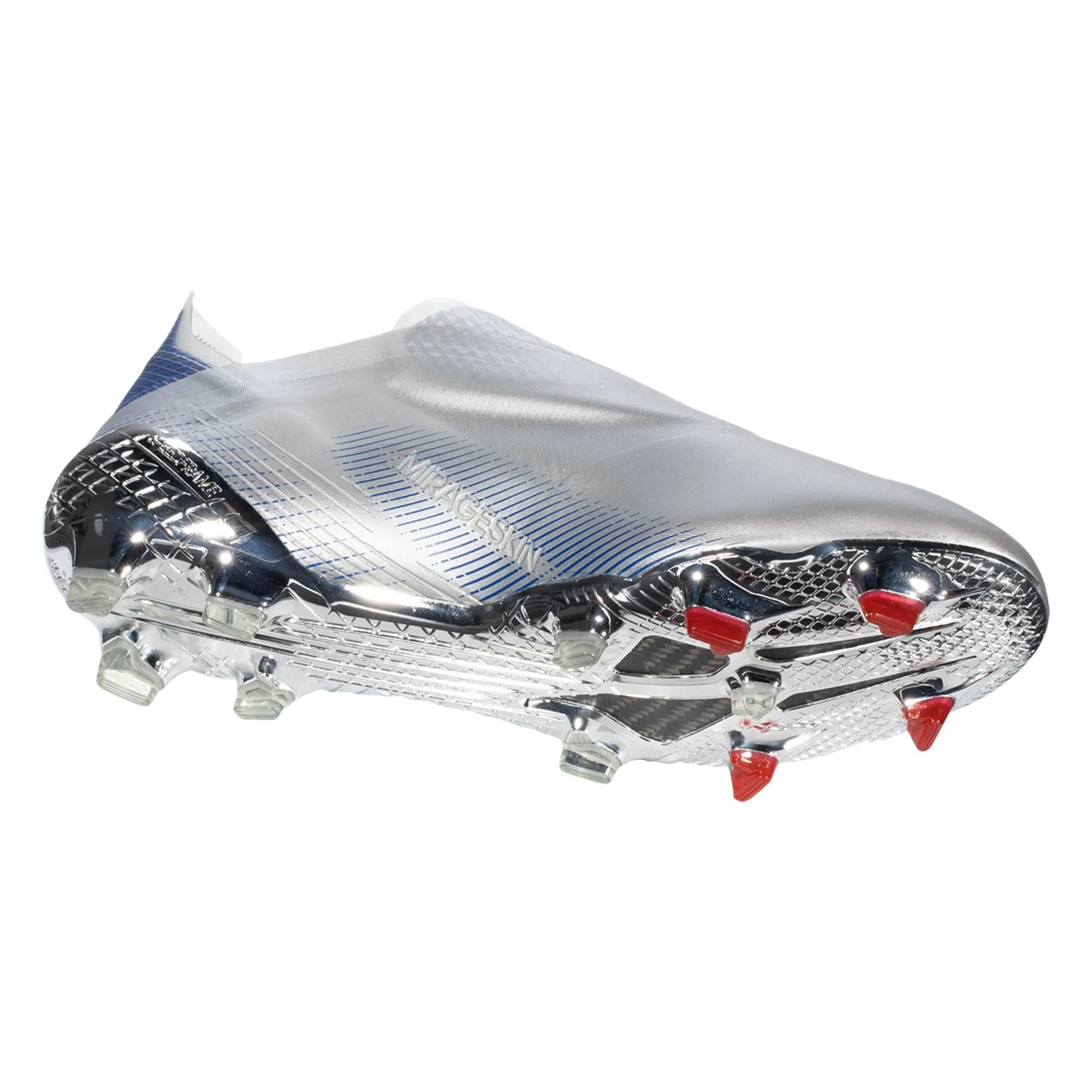 adidas X Ghosted   Firm Ground Cleats - Silver Metallic/Core Black/Scarlet