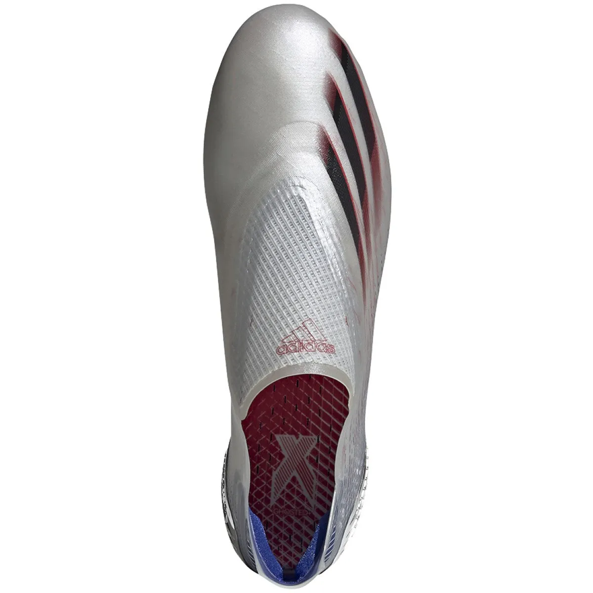adidas X Ghosted   Firm Ground Cleats - Silver Metallic/Core Black/Scarlet