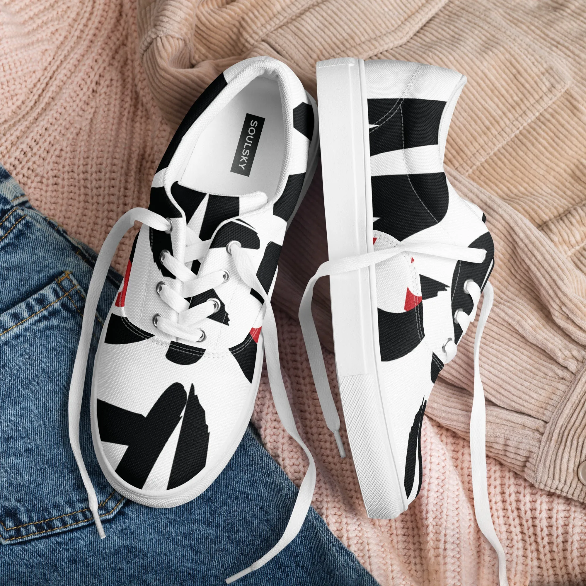 AFRICAN SAMURAI Men’s Lace-Up Canvas Shoes