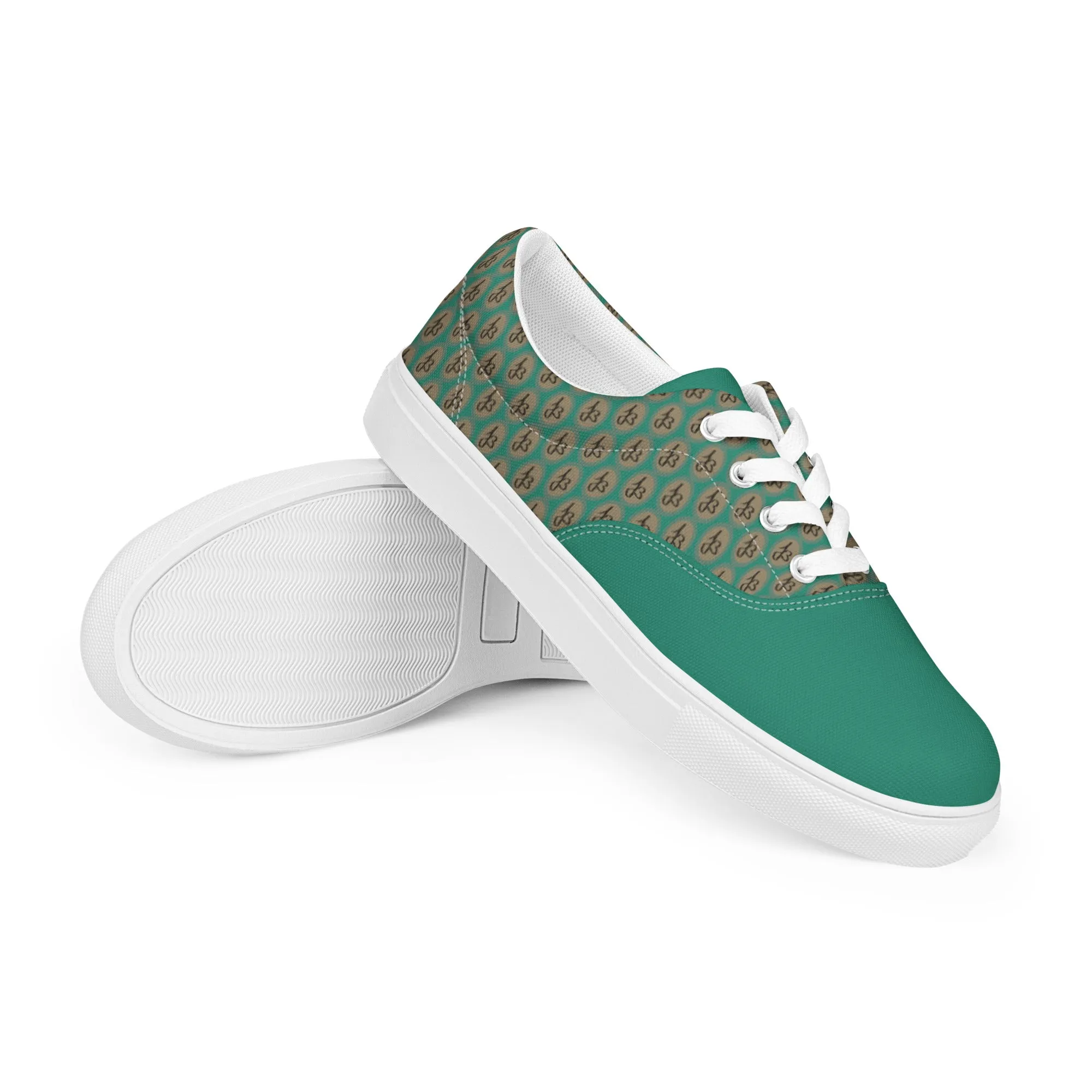 AJBeneficial Men’s lace-up canvas shoes on Teal