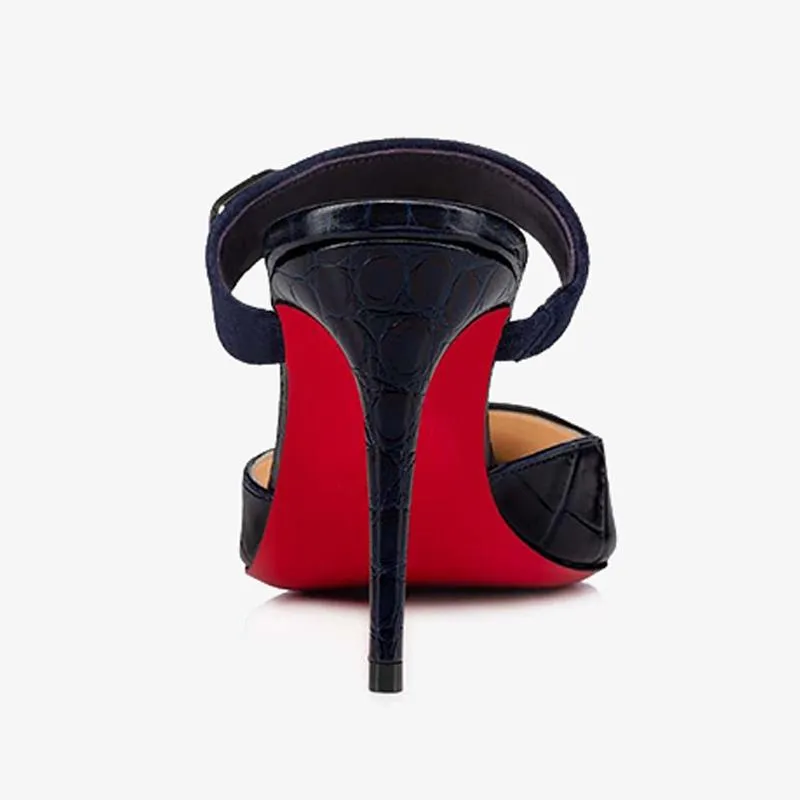 Alligator-Embossed Sandal