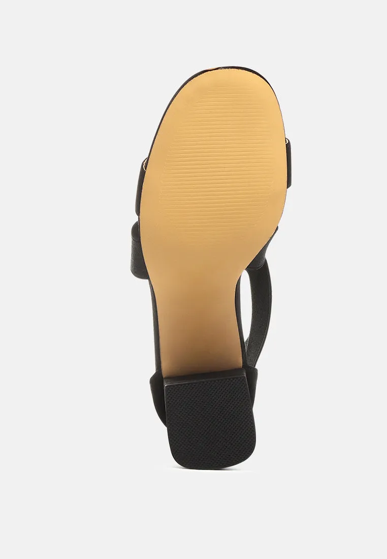 benicia elastic strappy block heel sandals