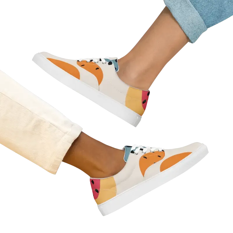 Canvas Shoes with Abstract Geometrical Pattern