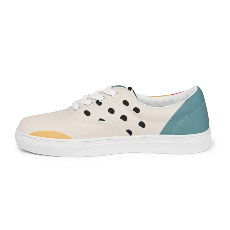 Canvas Shoes with Abstract Geometrical Pattern