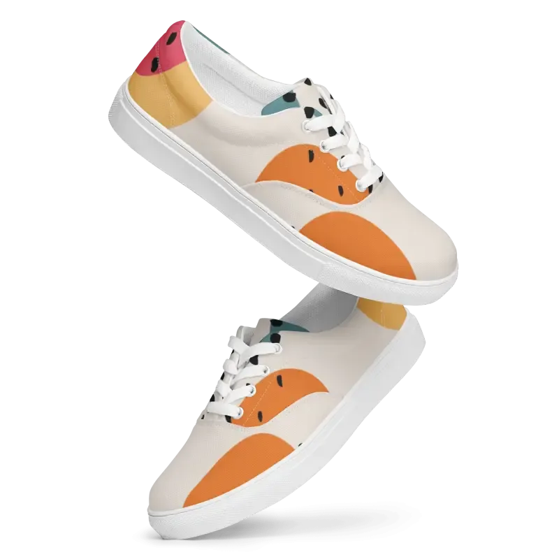 Canvas Shoes with Abstract Geometrical Pattern