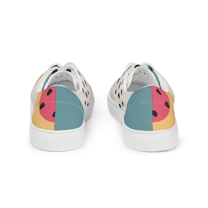 Canvas Shoes with Abstract Geometrical Pattern