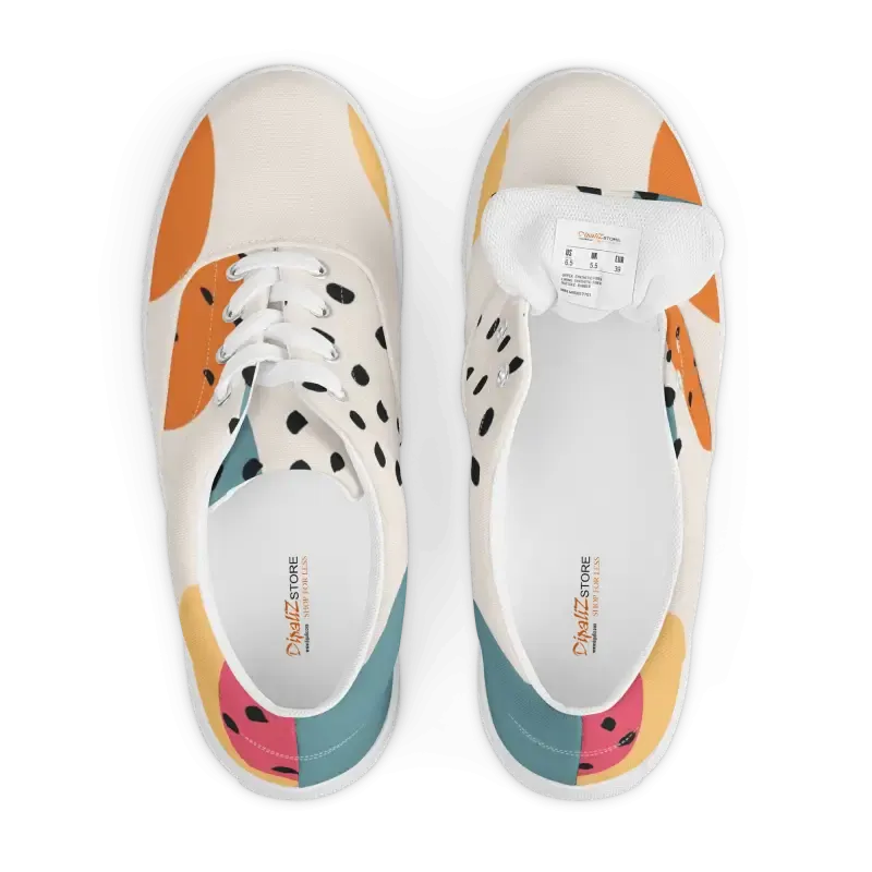 Canvas Shoes with Abstract Geometrical Pattern
