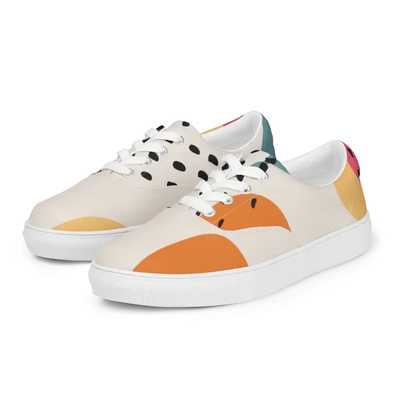 Canvas Shoes with Abstract Geometrical Pattern
