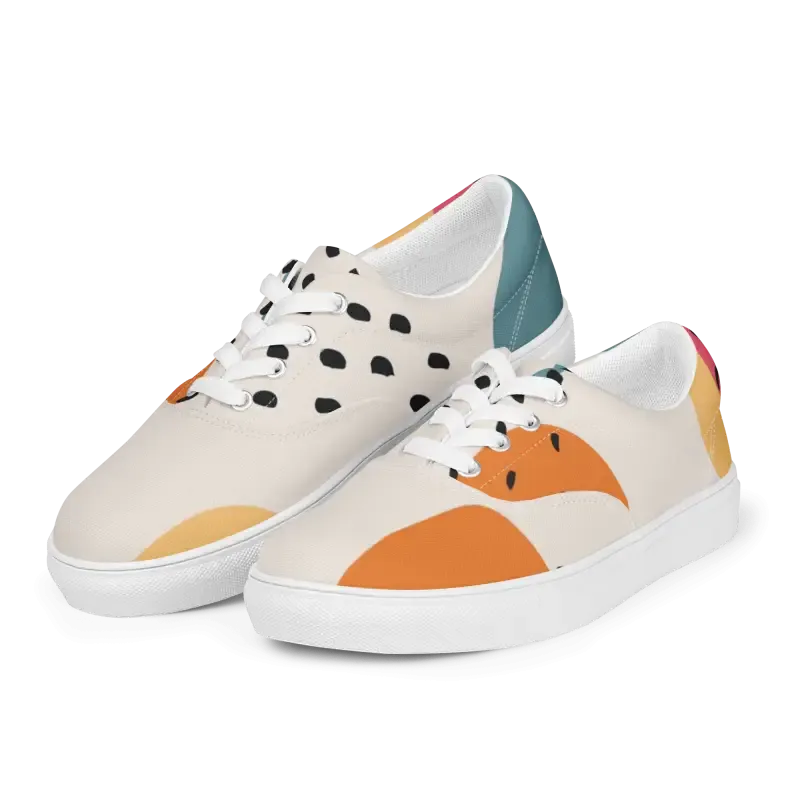 Canvas Shoes with Abstract Geometrical Pattern