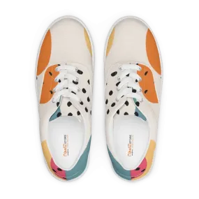 Canvas Shoes with Abstract Geometrical Pattern