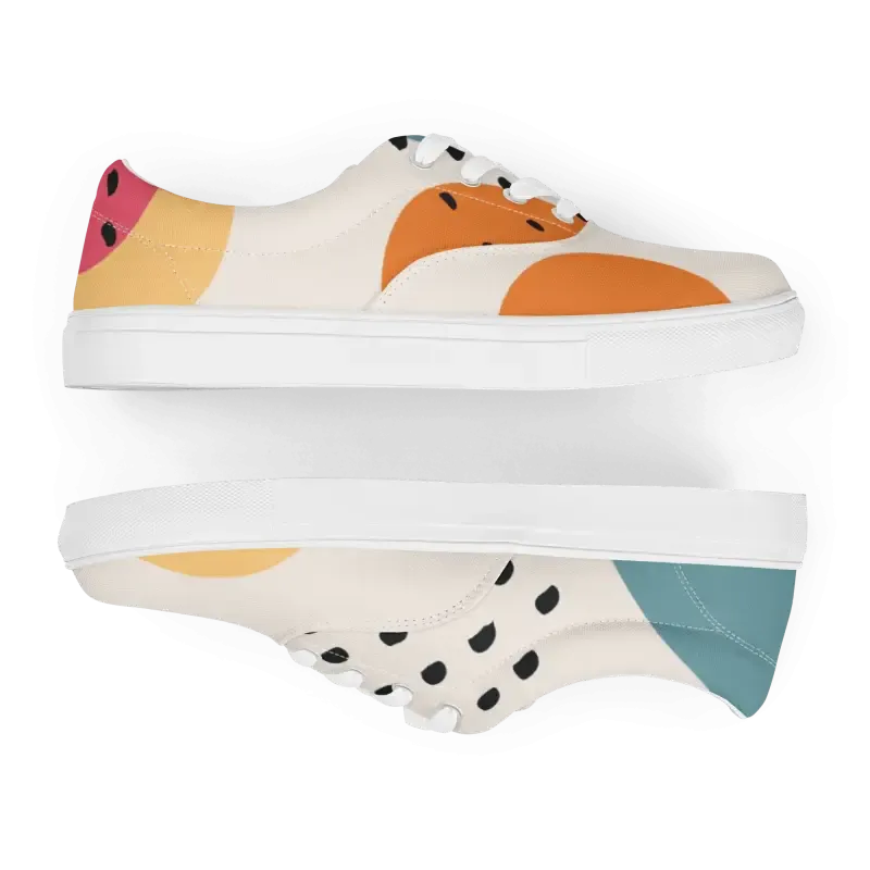 Canvas Shoes with Abstract Geometrical Pattern