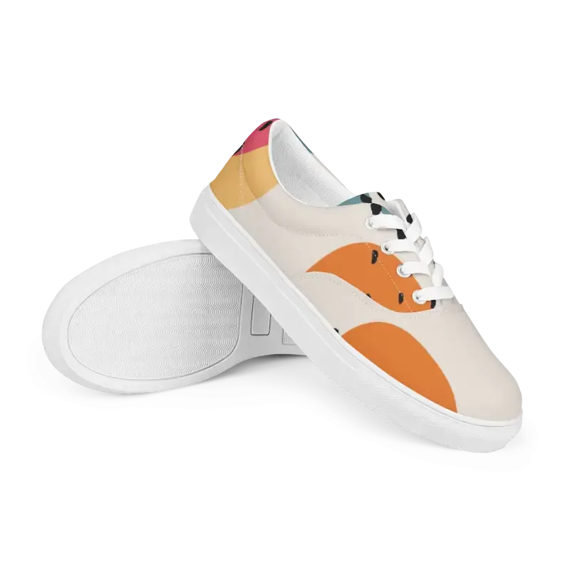 Canvas Shoes with Abstract Geometrical Pattern