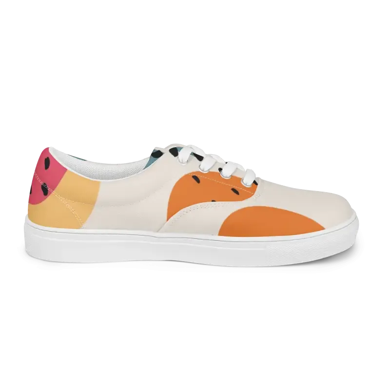 Canvas Shoes with Abstract Geometrical Pattern