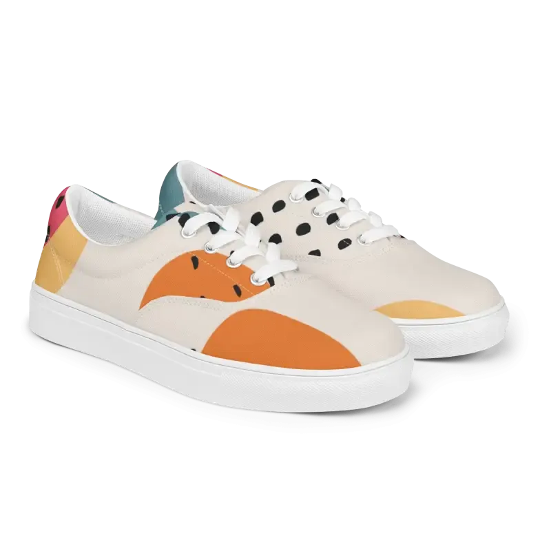 Canvas Shoes with Abstract Geometrical Pattern