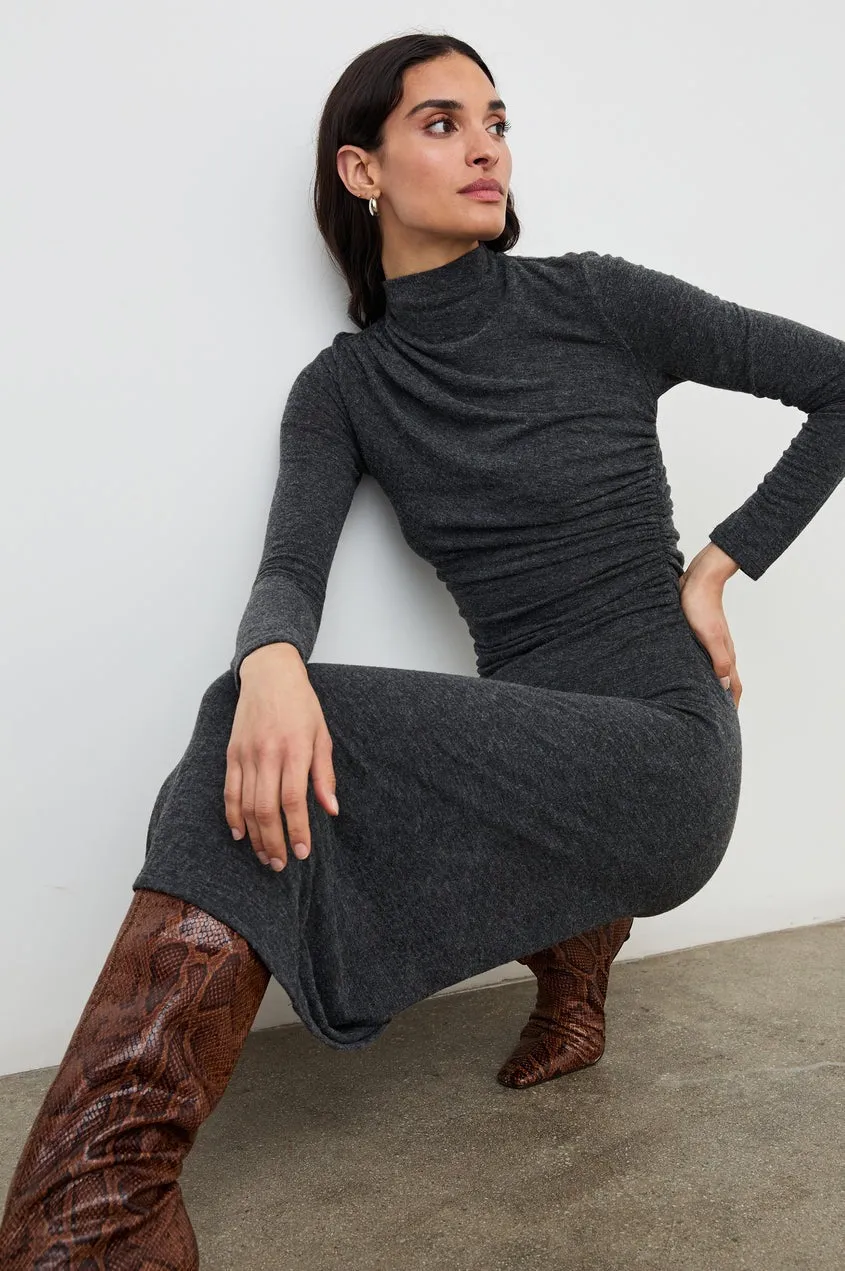 Charcoal Margaret Midi Dress