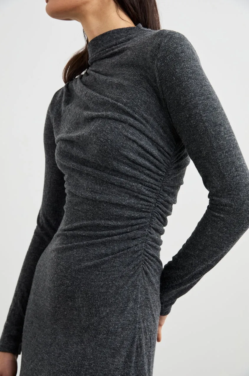 Charcoal Margaret Midi Dress