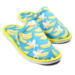 Chochili Men Banana Home Slippers Blue Yellow Lightweight Silent Walk Size 8 to 10