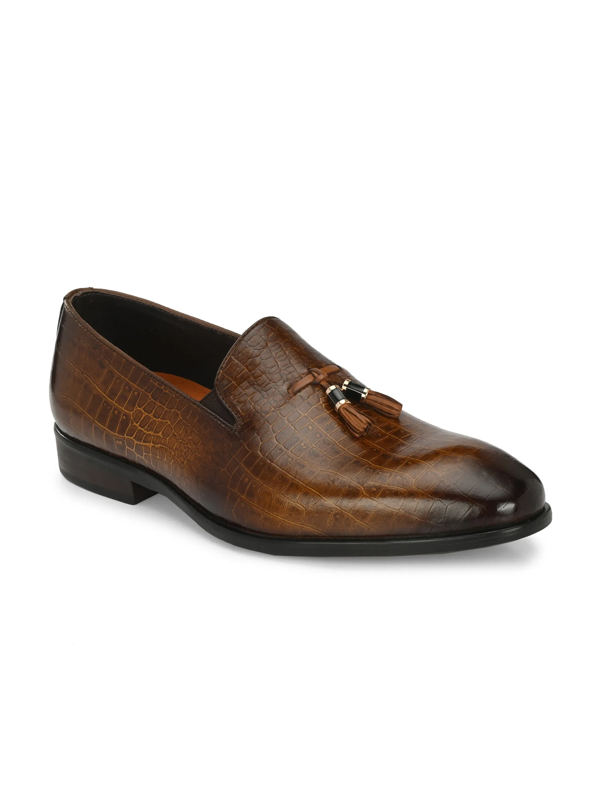 Egoss Platinum Tassel Shoes For Men