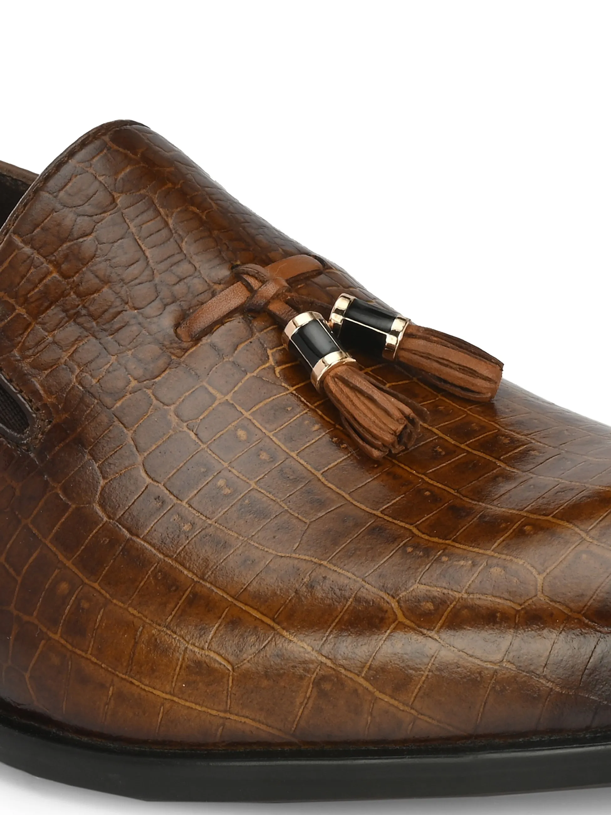 Egoss Platinum Tassel Shoes For Men