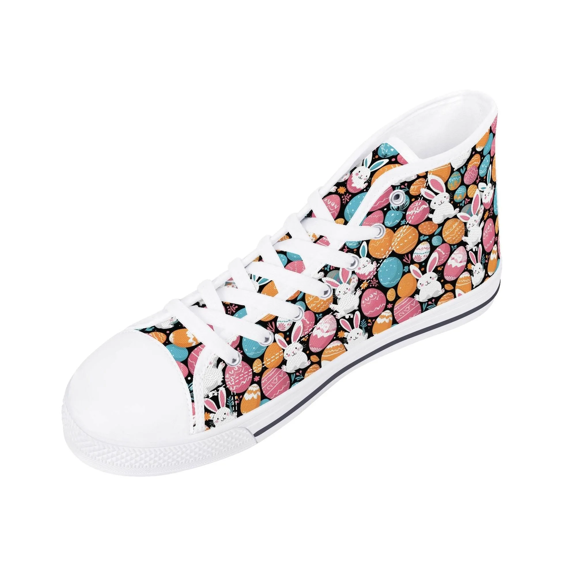 Fun Bunny Womens High Top Canvas Shoes