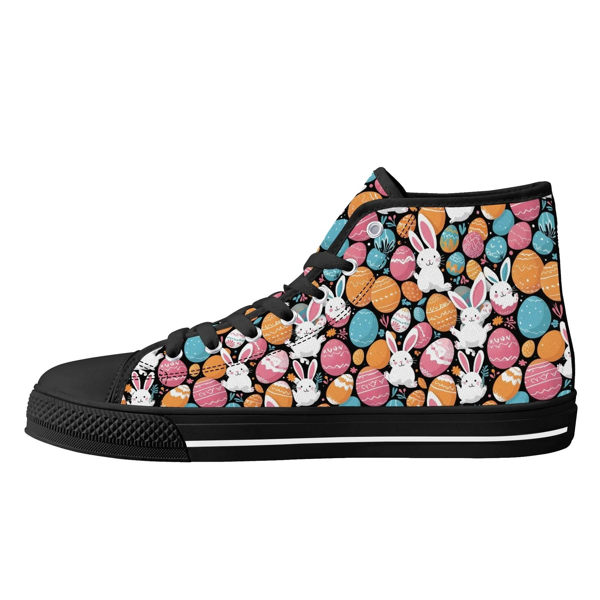 Fun Bunny Womens High Top Canvas Shoes