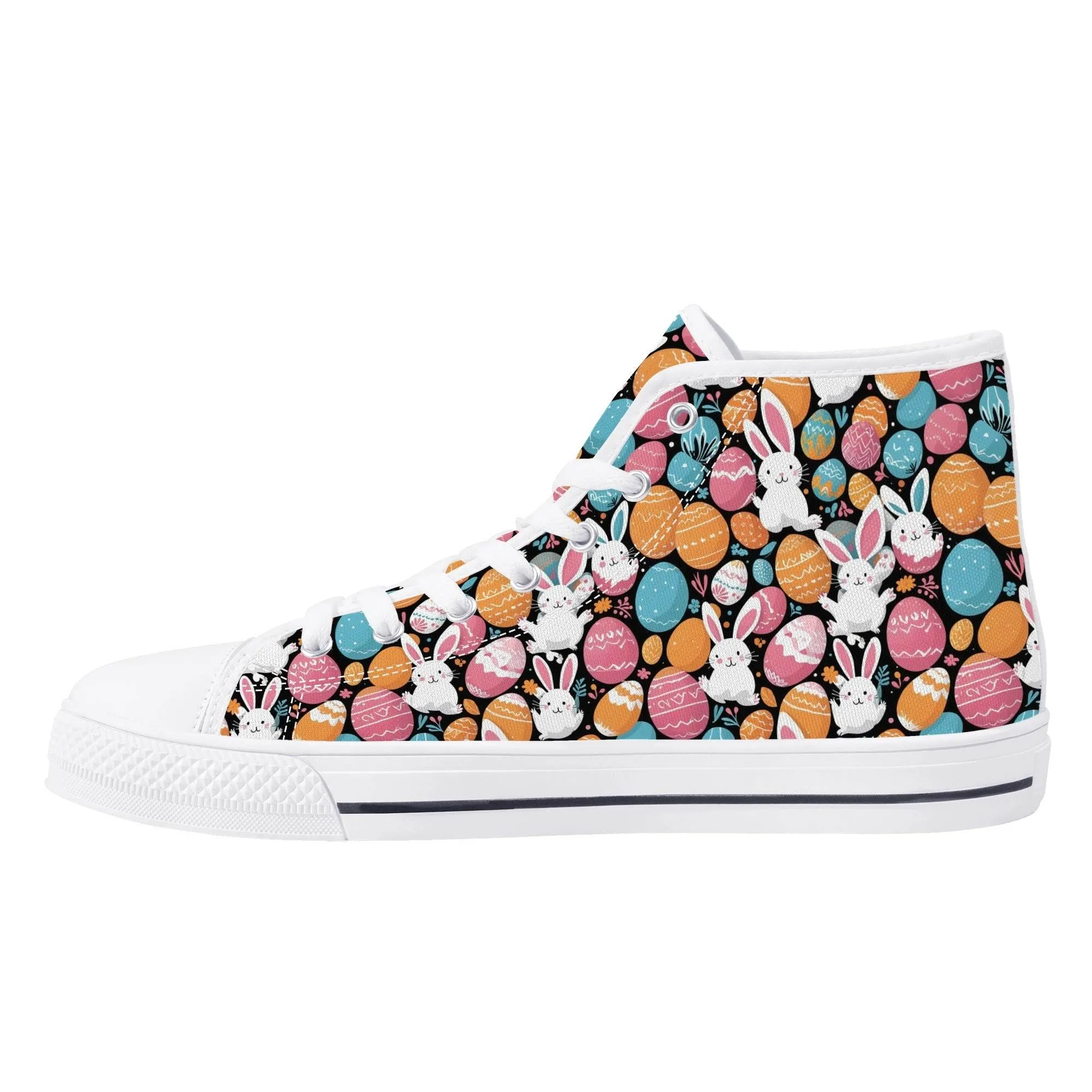 Fun Bunny Womens High Top Canvas Shoes