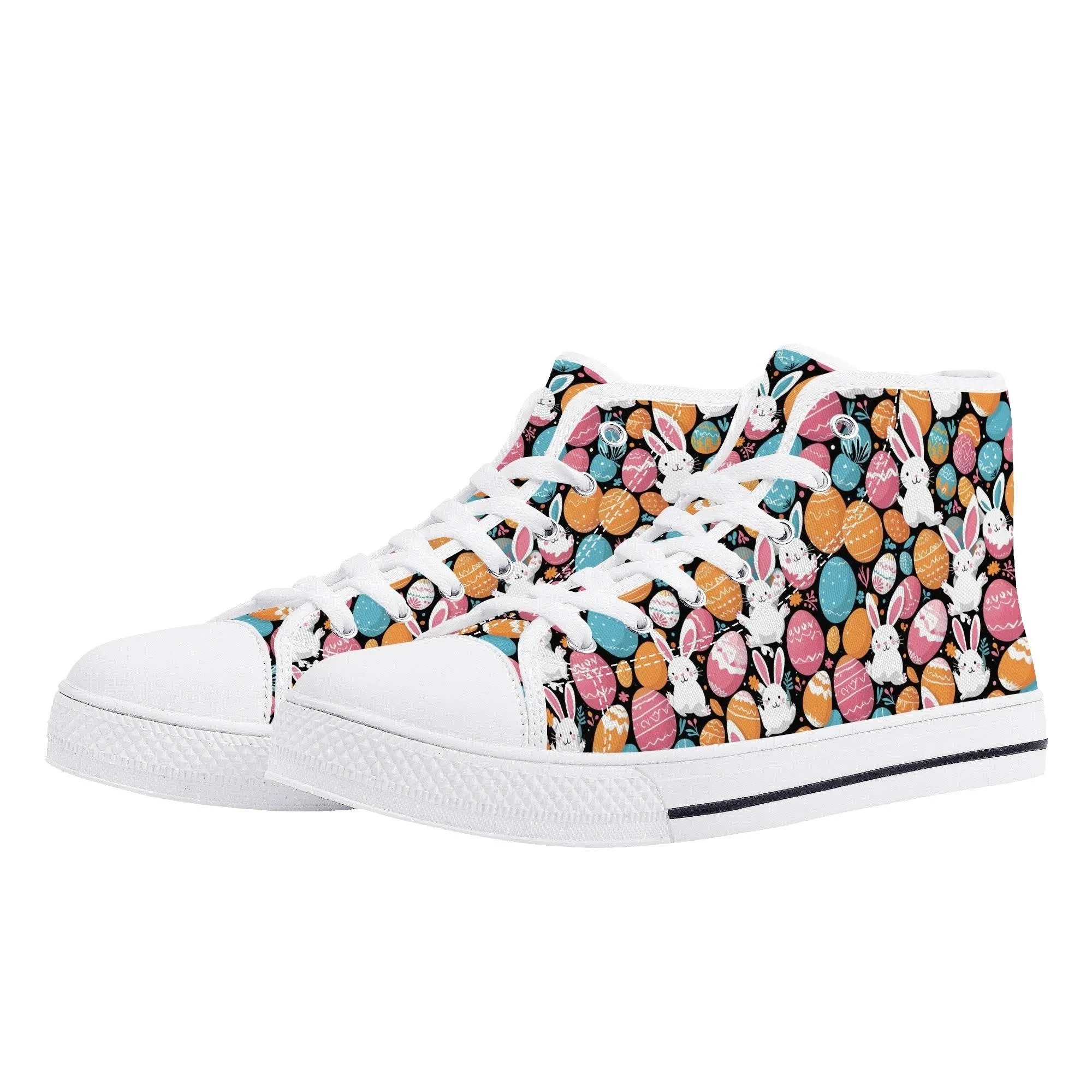 Fun Bunny Womens High Top Canvas Shoes