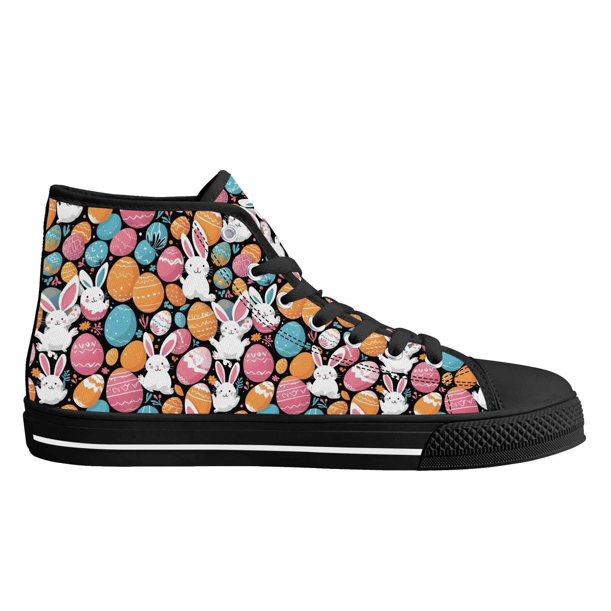 Fun Bunny Womens High Top Canvas Shoes