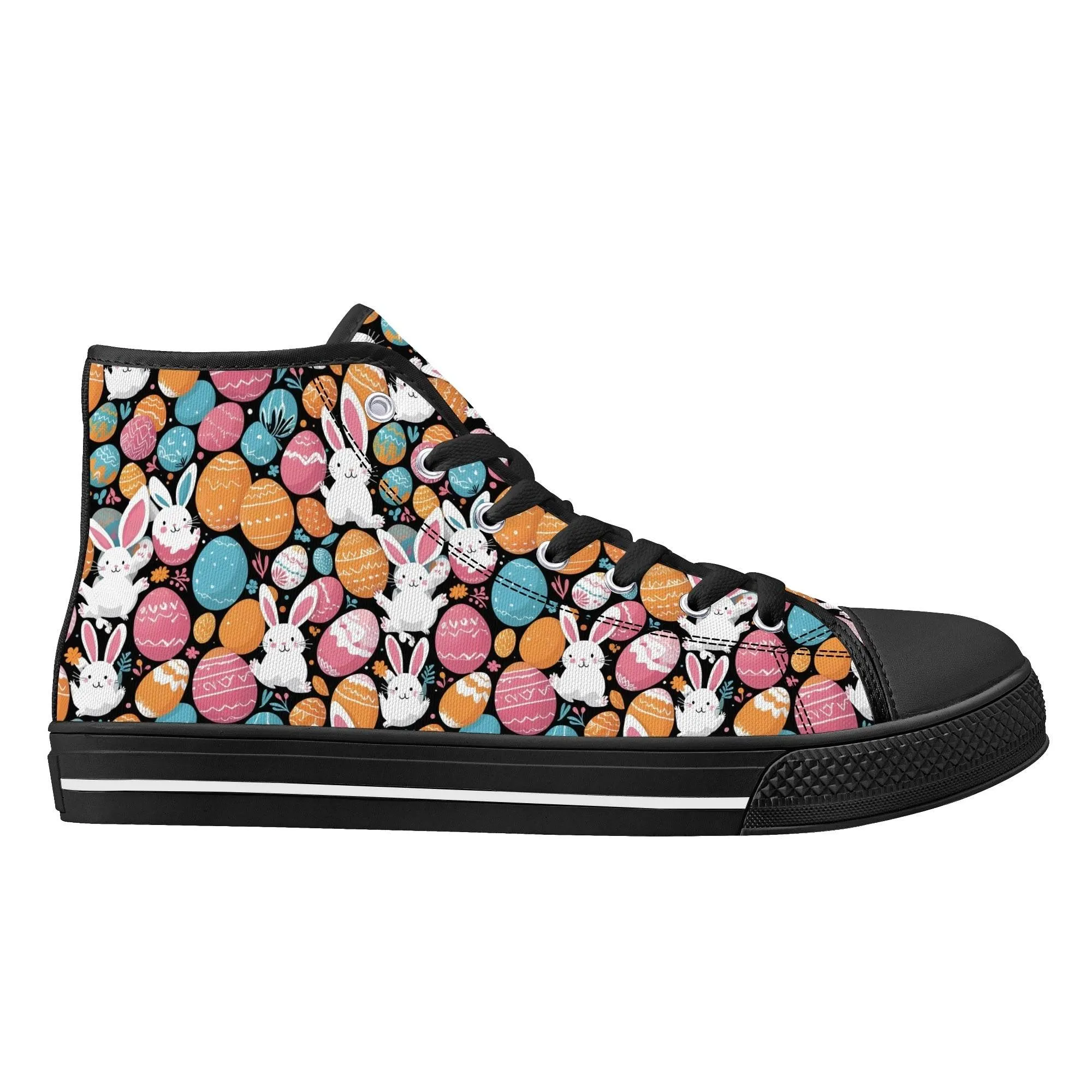 Fun Bunny Womens High Top Canvas Shoes
