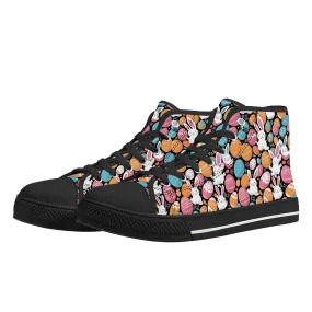 Fun Bunny Womens High Top Canvas Shoes