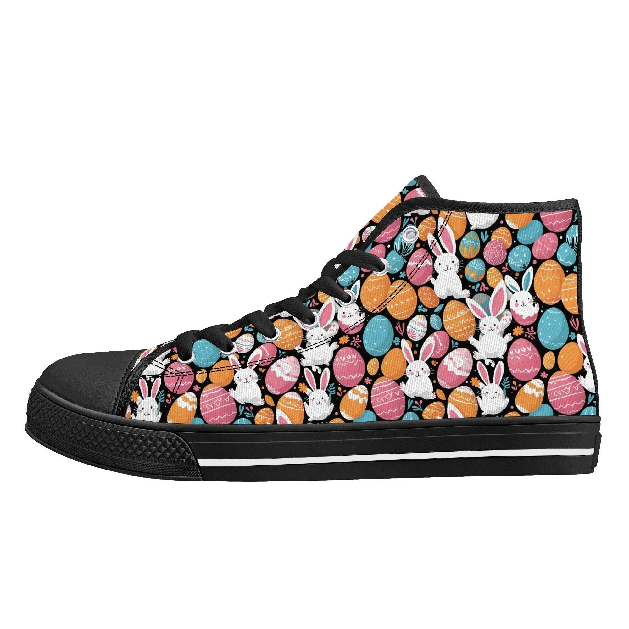 Fun Bunny Womens High Top Canvas Shoes