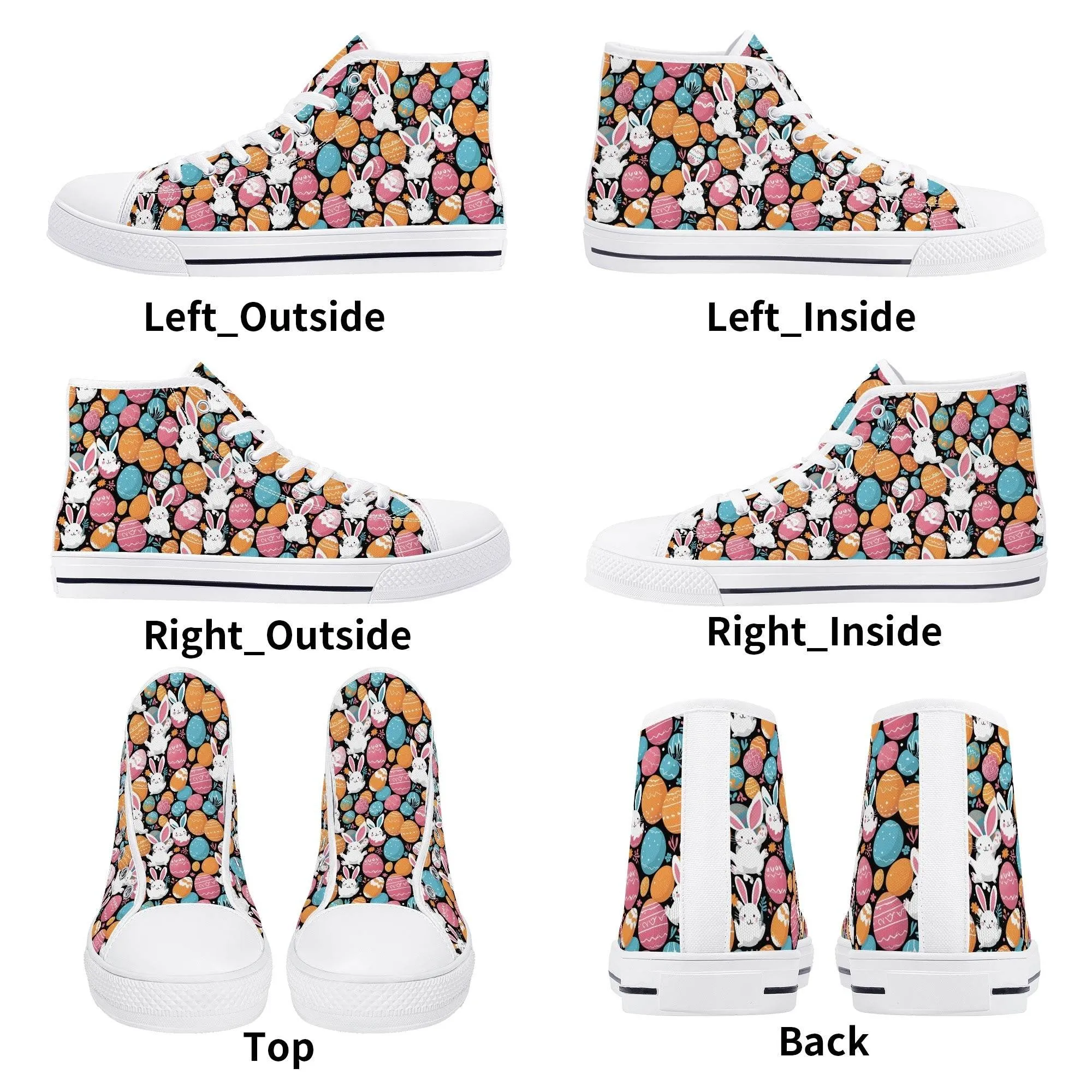 Fun Bunny Womens High Top Canvas Shoes