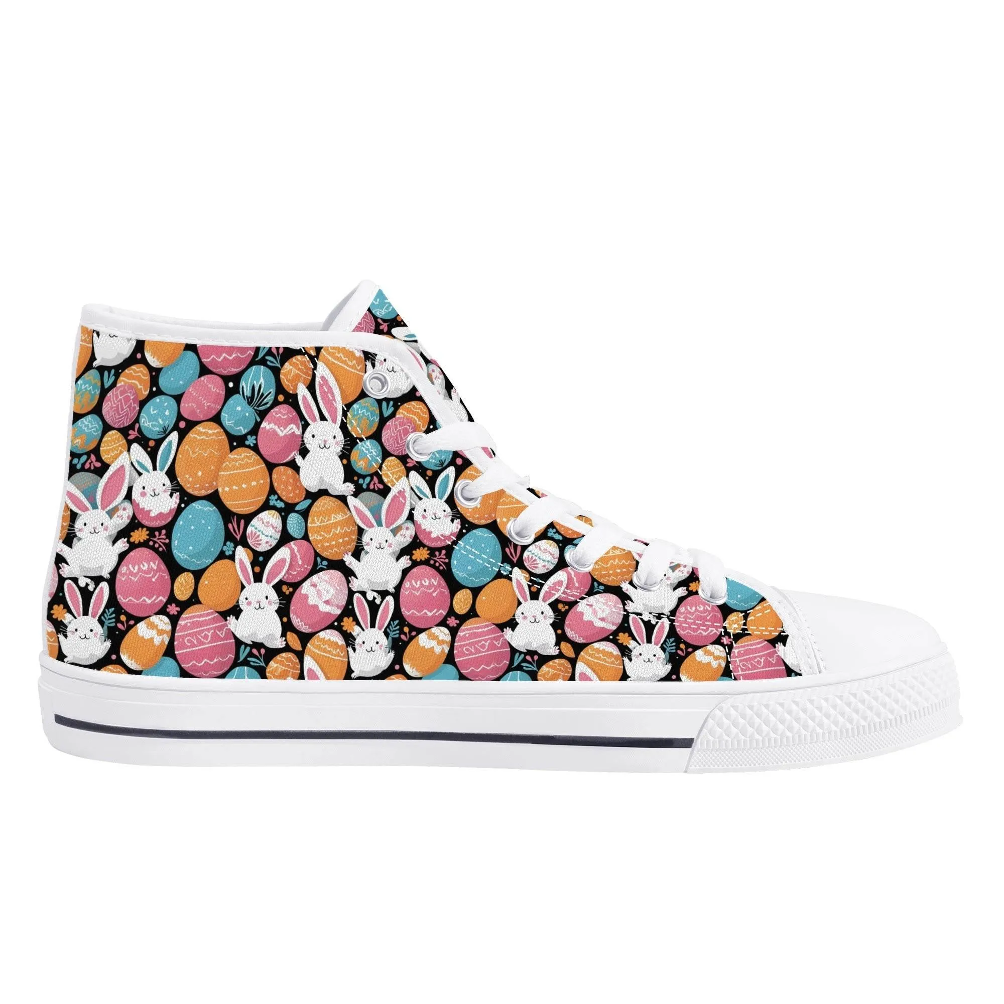 Fun Bunny Womens High Top Canvas Shoes