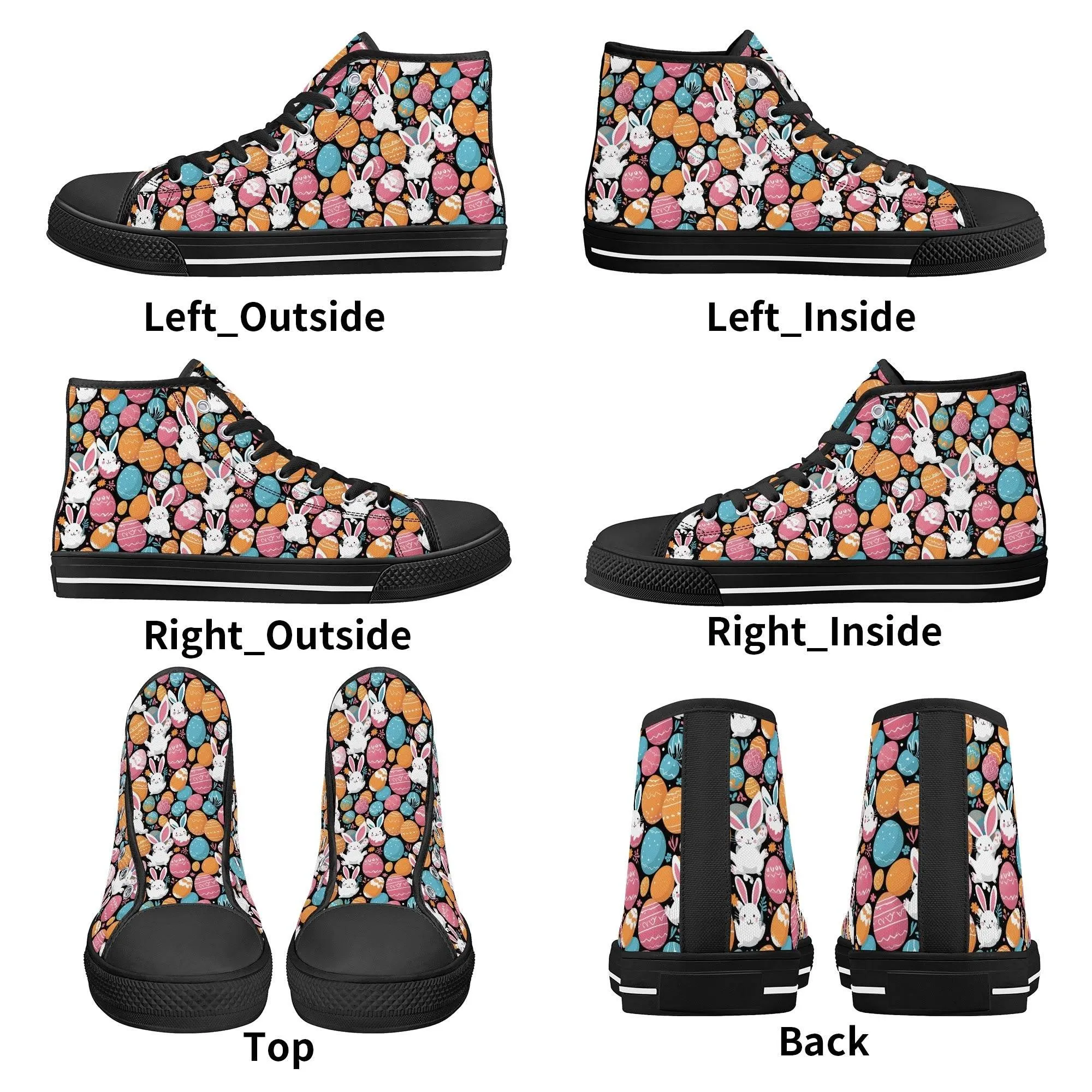 Fun Bunny Womens High Top Canvas Shoes