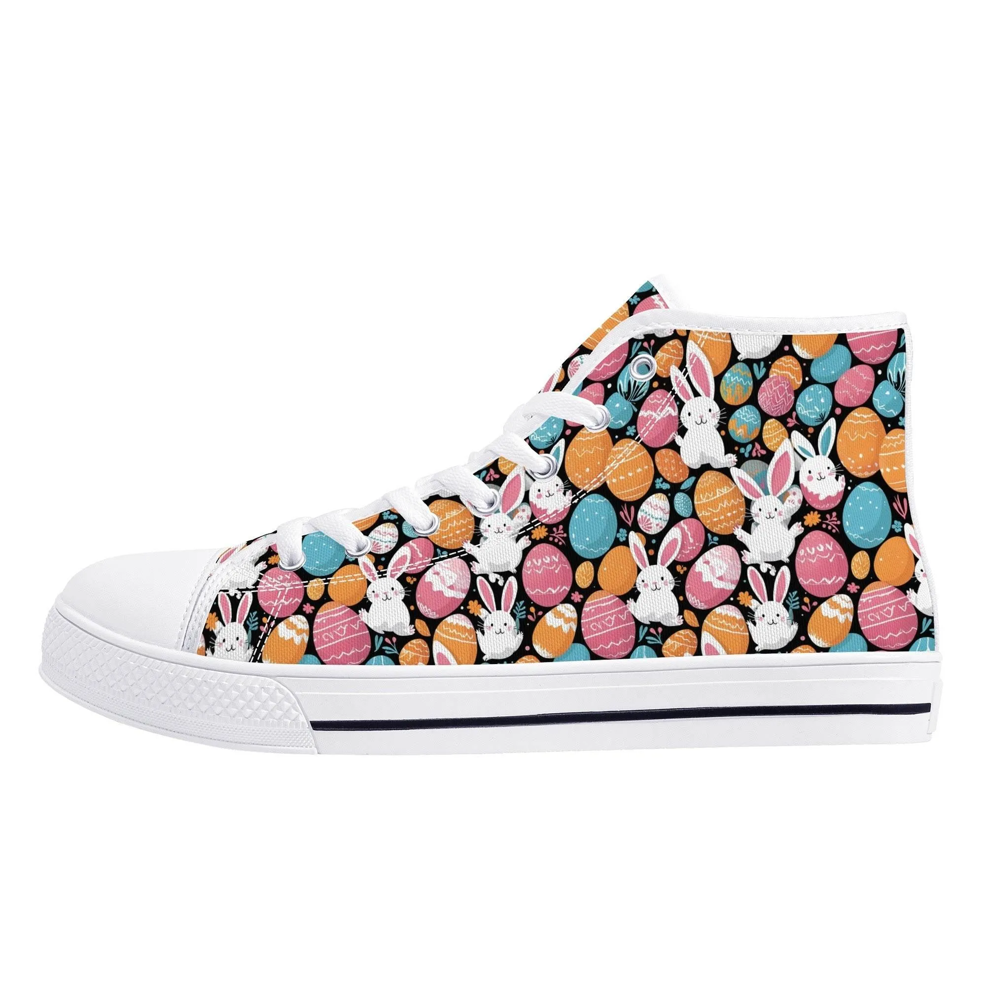 Fun Bunny Womens High Top Canvas Shoes