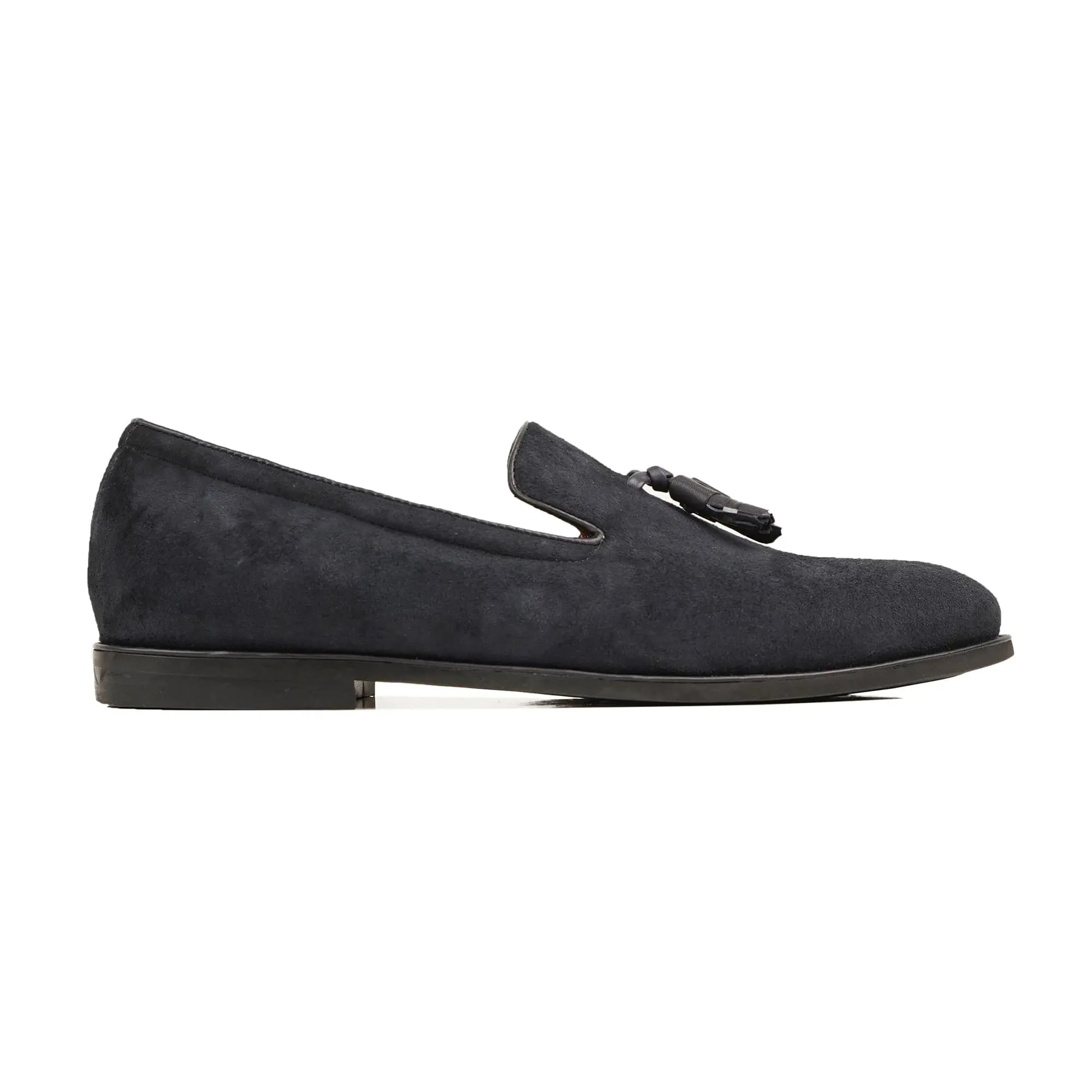 Handmade Custom Dark Gray Suede Leather Driver Mens Loafers