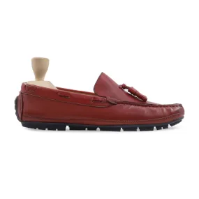 Handmade Custom Oxblood Calf Leather Driver Mens Loafers