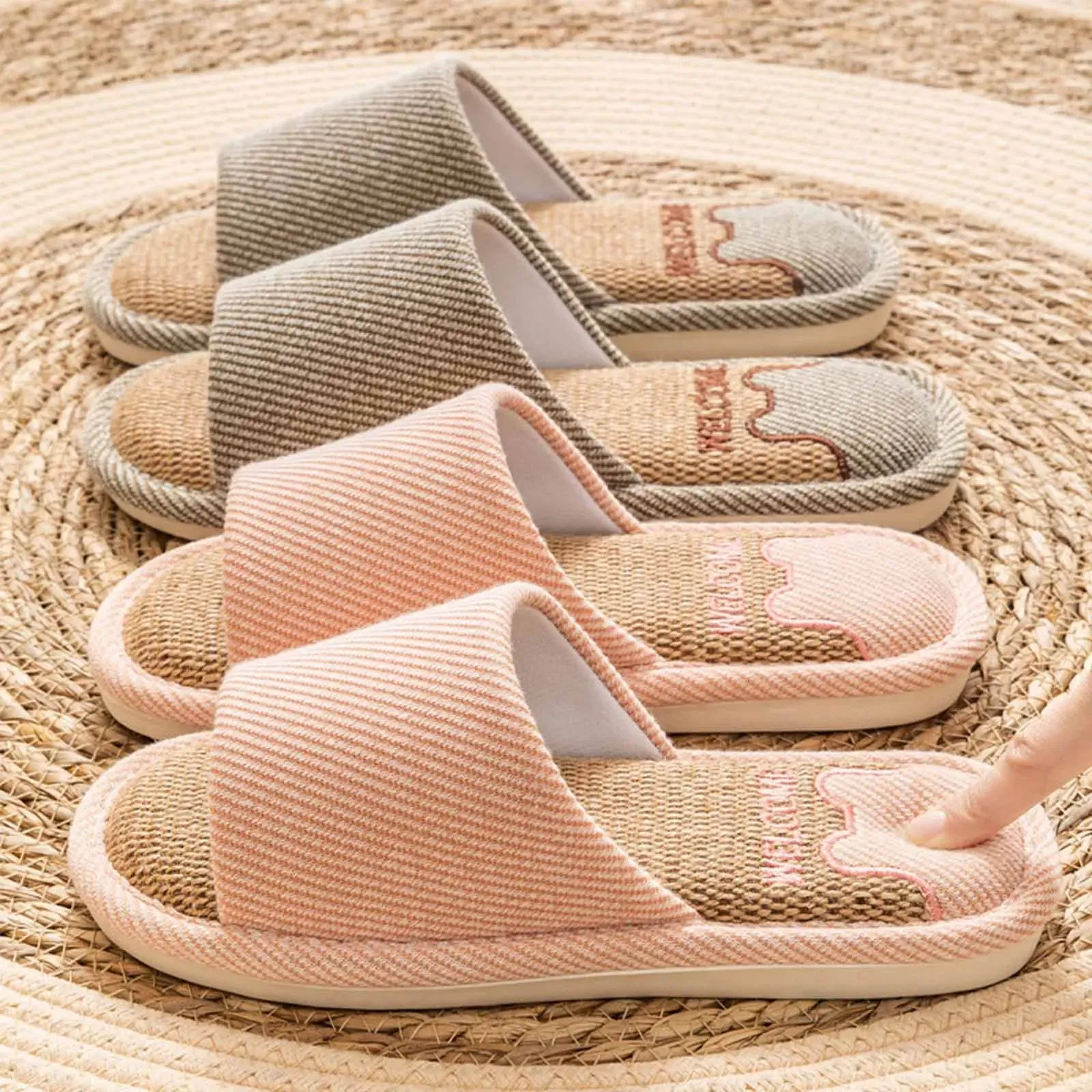 Isla - Comfortable Indoor Linen Slippers for Women