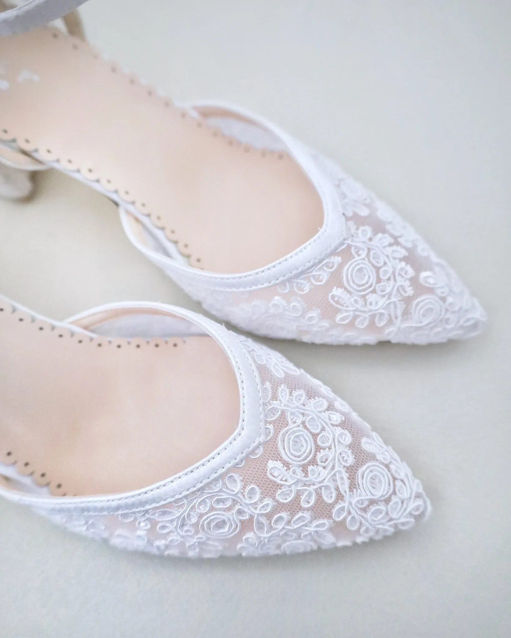 Lace Block Heel For Weddings