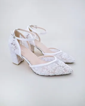 Lace Block Heel For Weddings