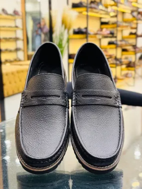 LEATHER BLACK CHUNKY LOAFFERS