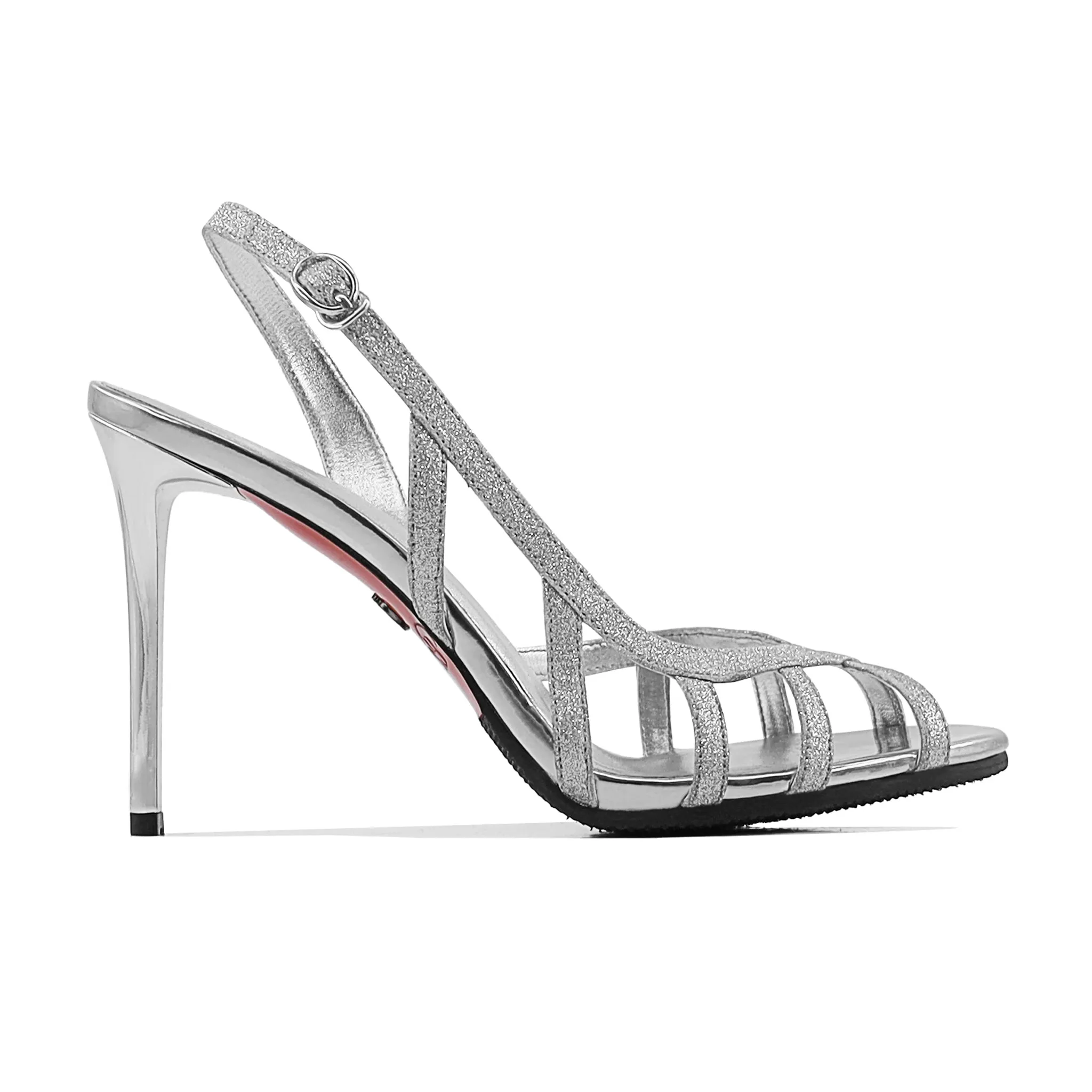 Lily - Women's Silver Strapped Heels