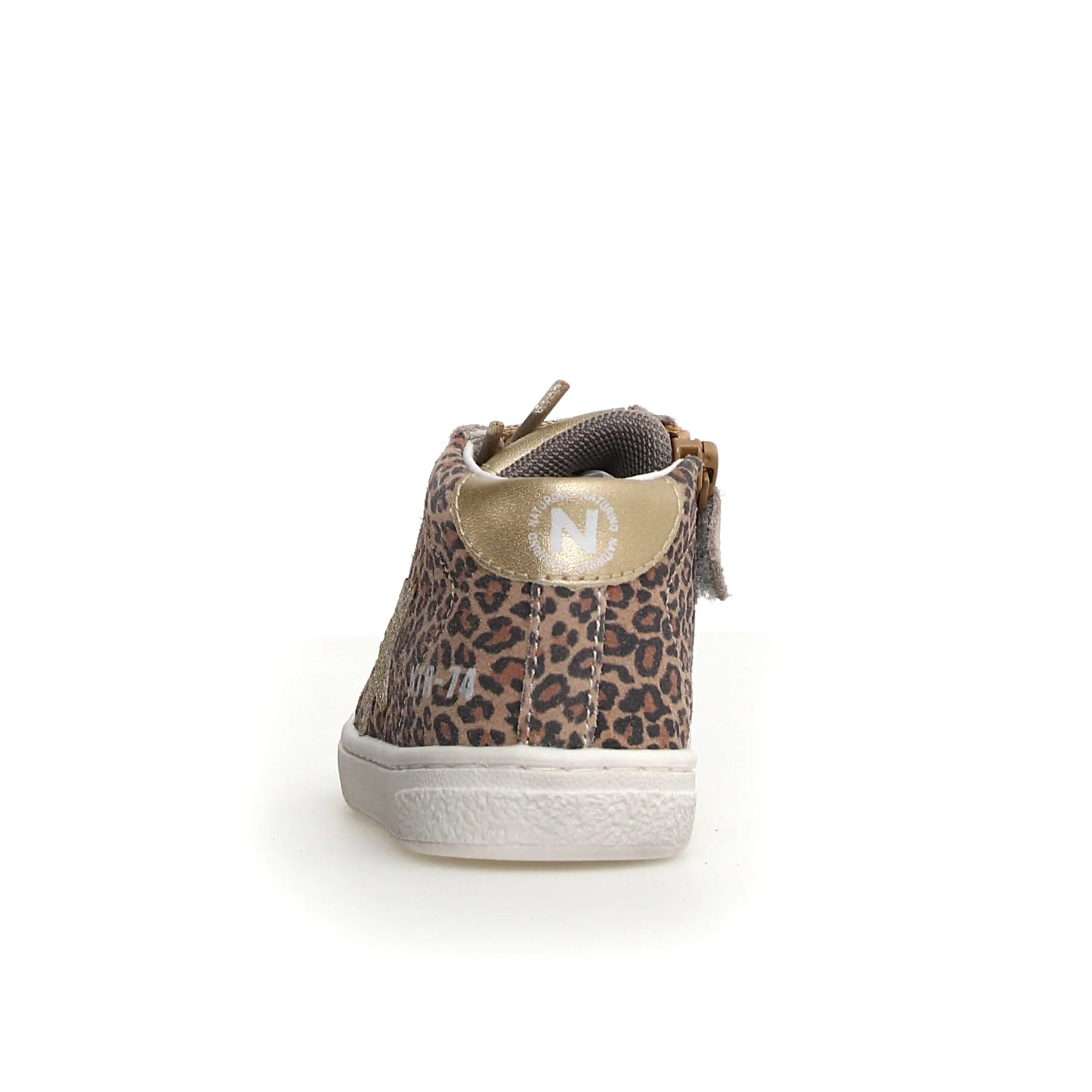 Naturino Pinn | High Zip Taupe/Leopard Big Kid Sneakers