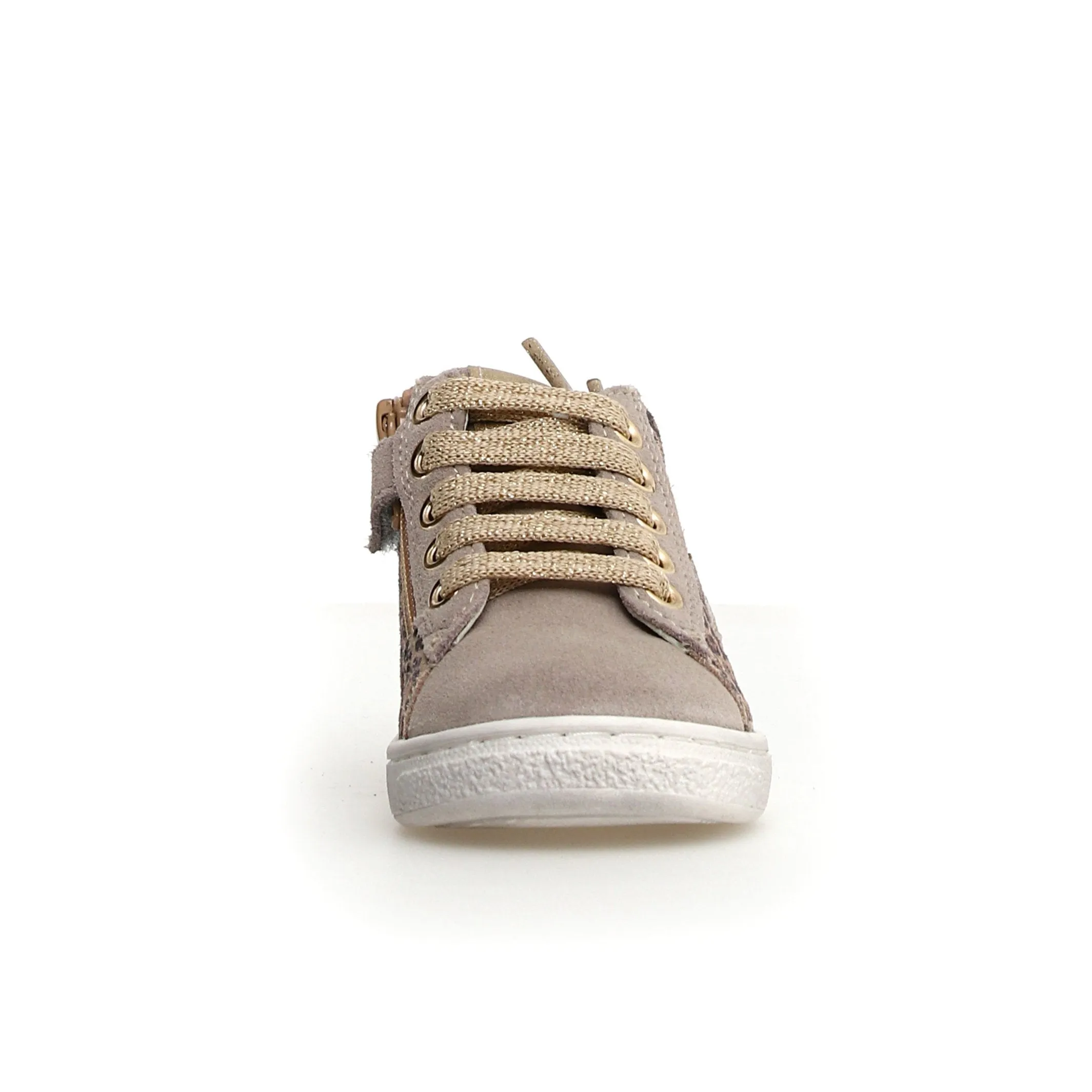 Naturino Pinn | High Zip Taupe/Leopard Big Kid Sneakers
