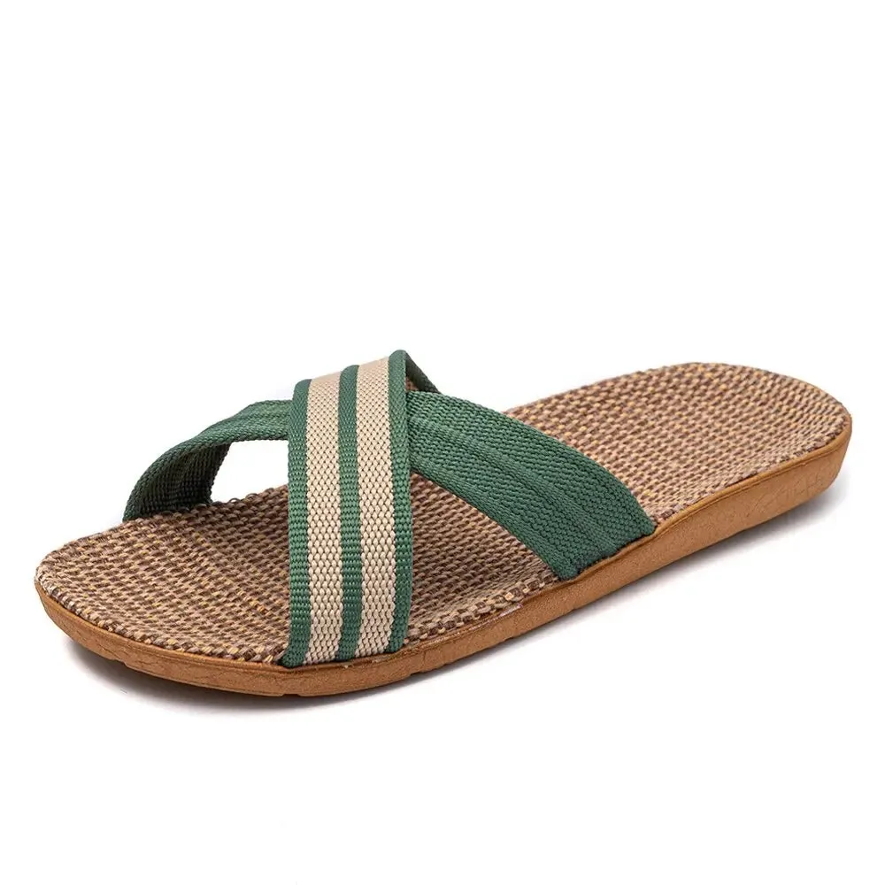 New Lightweight Linen Flat Slippers