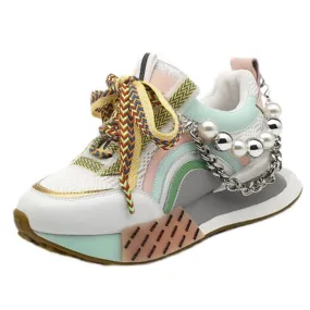 Nicola Pearl Laced Sneakers - 2 Colors