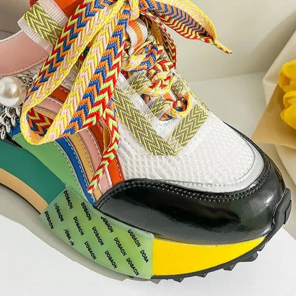 Nicola Pearl Laced Sneakers - 2 Colors