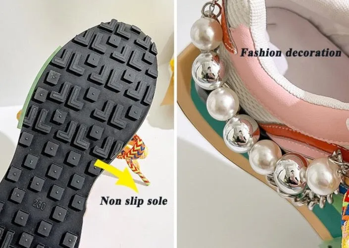 Nicola Pearl Laced Sneakers - 2 Colors